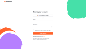 semrush create account